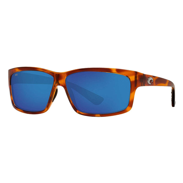 Costa Del Mar Mens Cut Honey Tortoise Frame Grey Blue Mirror Polarized 580G Lens Sunglasses - UT51OBMGLP