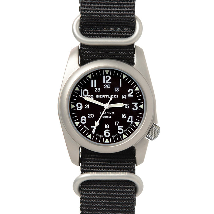 Bertucci Mens Black Dial Green Nylon Sapphire Wrist Watch - 12097