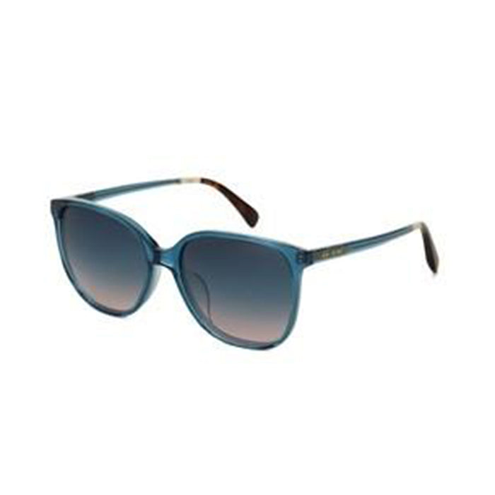 Womens Sandela Teal Crystal Frame Aqua Blush Lens Square Sunglasses - 10014808