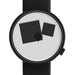 Projects Unisex Bauhaus Century Black Leather Band White Analog Dial Quartz Watch - 7289B-BL - WatchCo.com