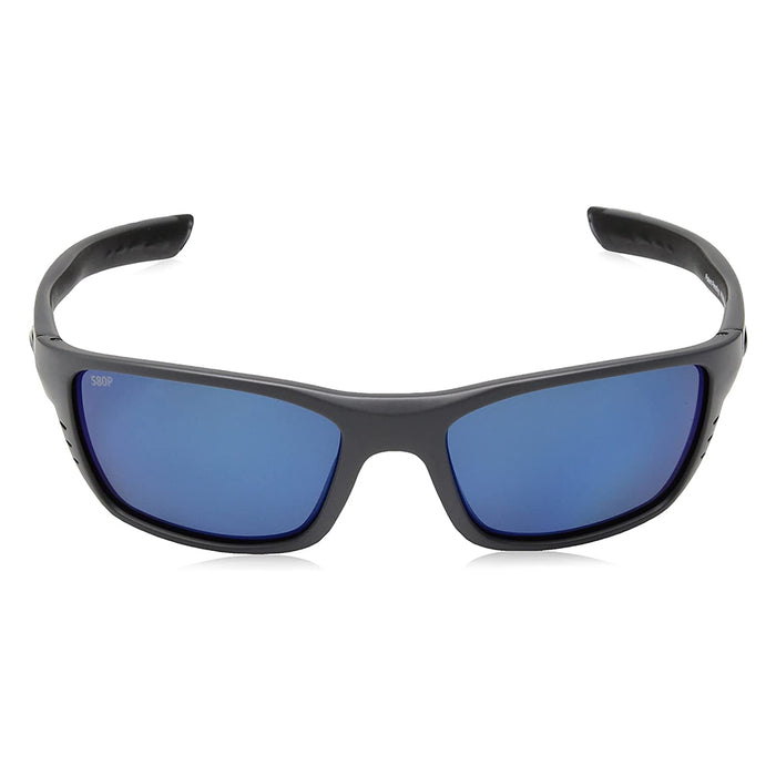 Costa Del Mar Mens Whitetip Matte Grey Frame Blue Mirror Polarized-580p Sunglasses - WTP98OBMP