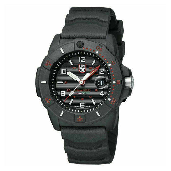 Luminox Mens Black Dial Rubber Band Quartz Watch - XS.3615