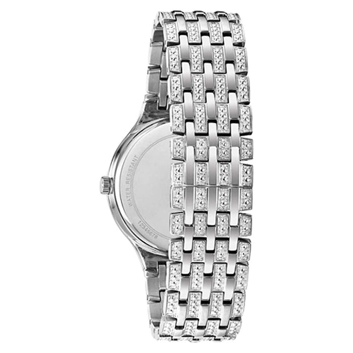 Bulova Mens Silver Stainless Steel Band Silver Quartz Dial Watch -  96A226