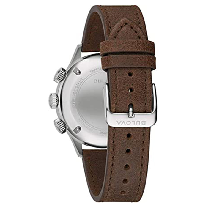 Bulova Mens Archive Black Dial Brown Leather Band Watch - 96A245