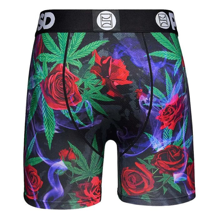 PSD Men's Black Rose Buds Mid Length Boxer Briefs Underwear - 123180130-BLK
