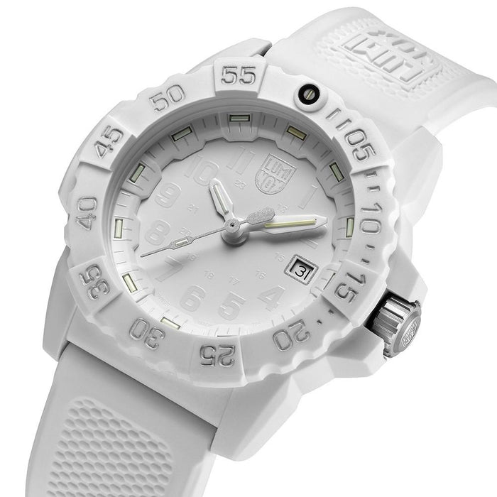 Luminox Men's Navy Seal 3500 Series White Rubber Band White Dial Quartz Analog Watch - XS.3507.WO - WatchCo.com
