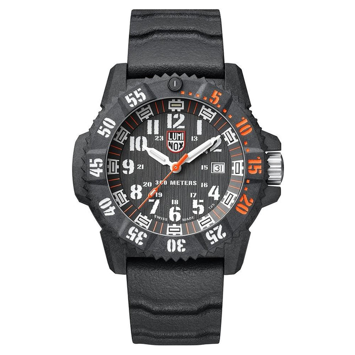 Luminox Men's Master Carbon Seal 3800 Series Black Rubber Strap Black Dial Quartz Analog Watch with Extra Nylon Strap & Changing Tool Set - XS.3801.C.SET - WatchCo.com