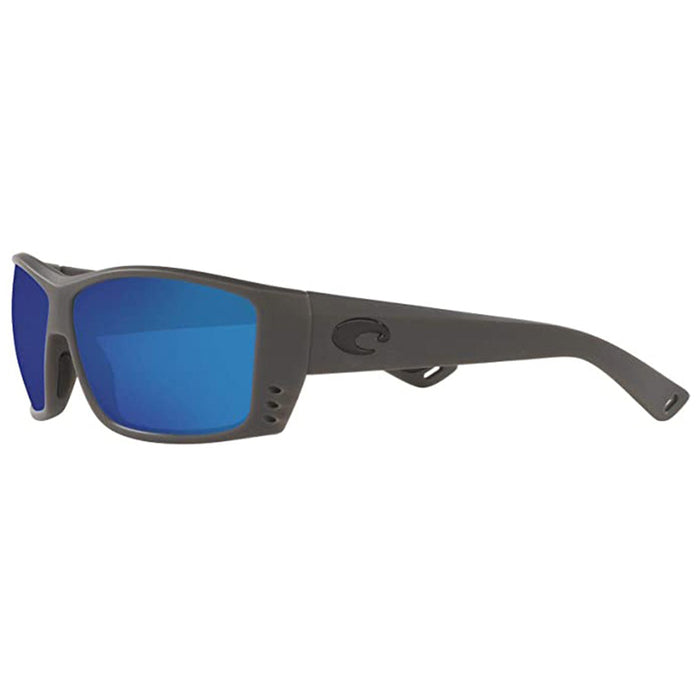 Costa Del Mar Mens Cat Cay Matt Gray Blue Polarized Mirror Sunglasses - AT98OBMGLP