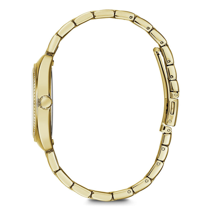 Caravelle Dress Womens Gold Tone Steel Bracelet Band Gold Quartz Dial Watch - 44L250