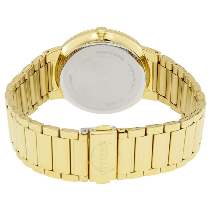 Citizen Mens Stainless Steel Case and Bracelet Black Dial Gold Watch - BI5012-53E