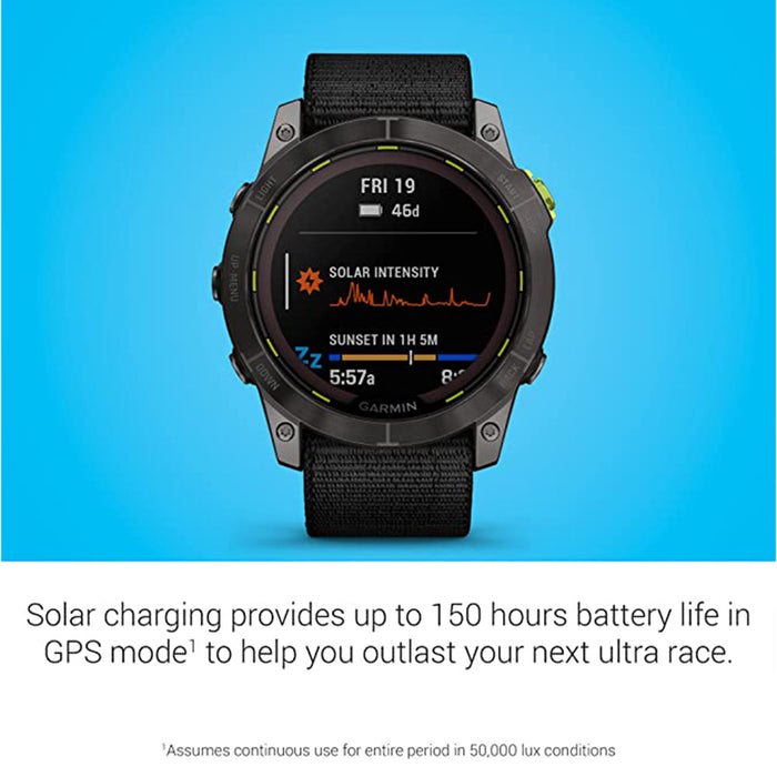 Garmin Enduro 2 Long-Lasting Battery Life with GPS Solar Charging Capabilities Preloaded Maps Ultraperformance Smartwatch - 010-02754-00