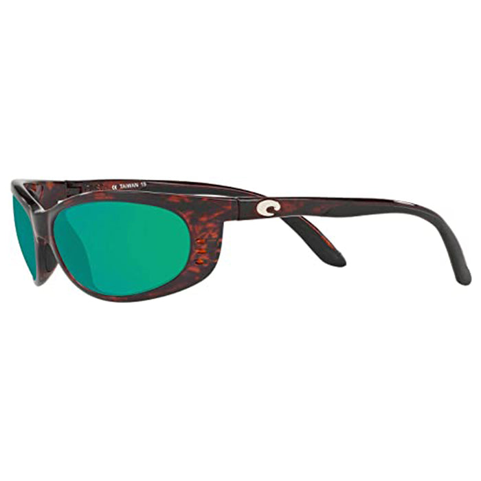 Costa Del Mar Mens Fathom Oval Tortoise Copper Green Mirrored Polarized Sunglasses - FA10OGMP