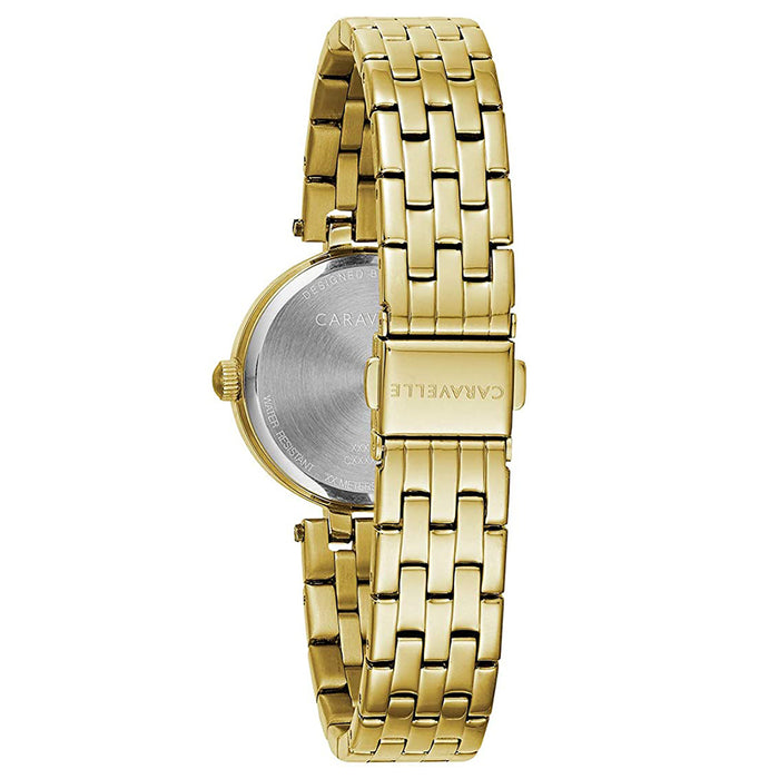 Bulova Womens Caravelle Designed Gold Stainless Steel Dress Watch - 44L243