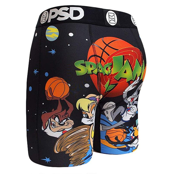 PSD Men's Stretch Wide Band Boxer Brief Black Space Jam Underwear - E31911080-BLK-XL