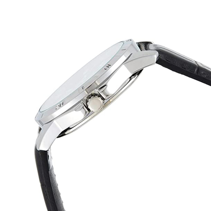 Casio Mens Black Dial Band Date Genuine Leather Quartz Watch - MTP-V004L-1AUDF