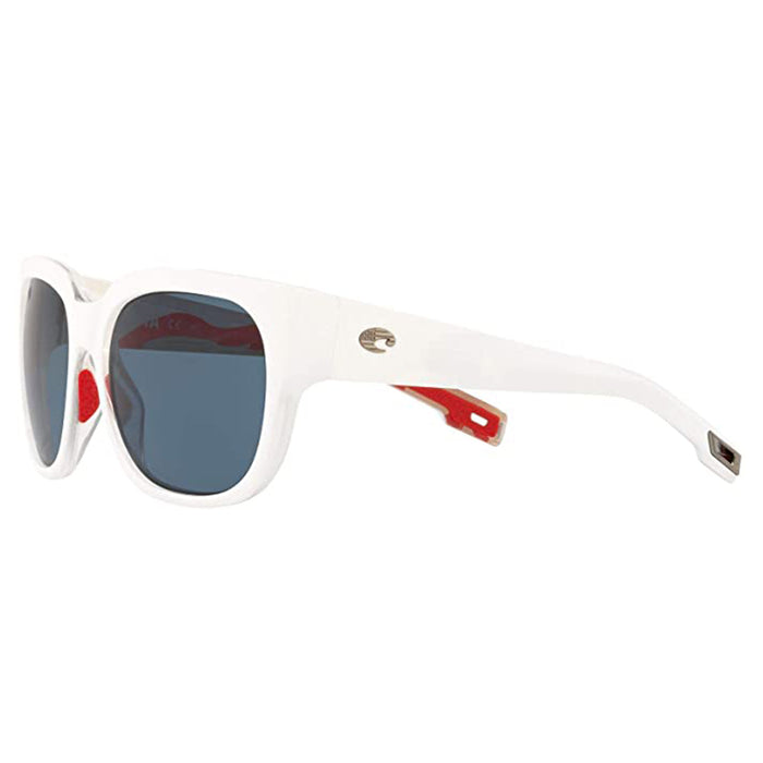 Costa Del Mar Womens Waterwoman 2 Round Shiny Usa White Grey Polarized Sunglasses - WTR405OGP