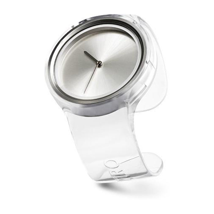 Ziiiro Unisex Ion Transparent Plastic Watch - Clear Rubber Strap - Silver Dial - Z0007WTT