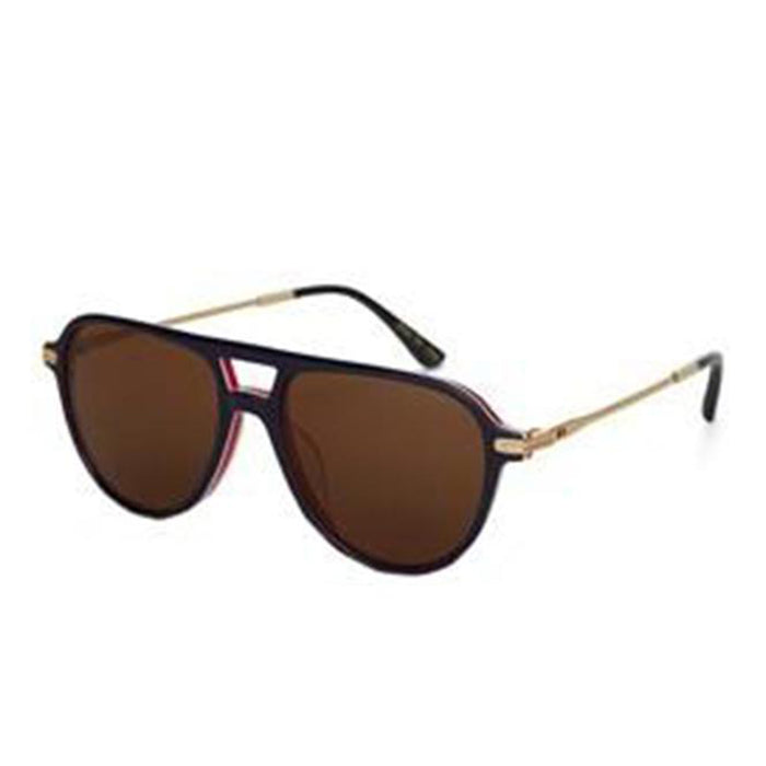 Womens Beckett Navy Multi Lamination Frame Brown Polarized Lens Square Sunglasses - 10014802