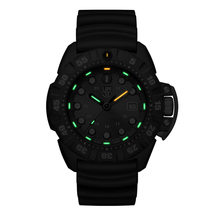 Luminox Men's Scott Cassell Deep Dive 1550 Series Black Rubber Band Green Analog Dial Quartz Watch - XS.1567