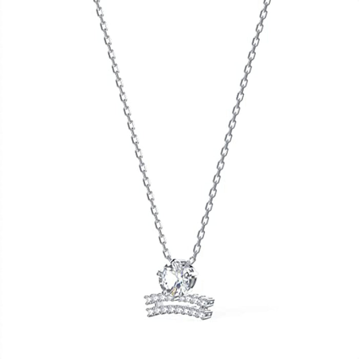 Swarovski Women's White Crystal and Gold Tone Rhodium Plated Chain Zodiac Symbols Pendant Necklace - SV-5563895