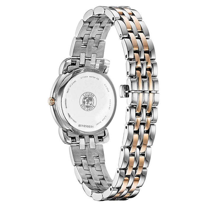 Citizen Womens Jolie Eco-drive White Dial Multicolor Band Diamond Stainless Steel Accents Watch - EM0716-58A