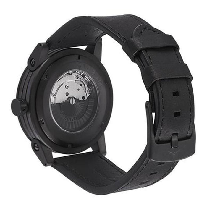 Zinvo Blade Venom Men's Genuine Italian Leather Band Black Automatic Dial Watch - BLADEVENOM
