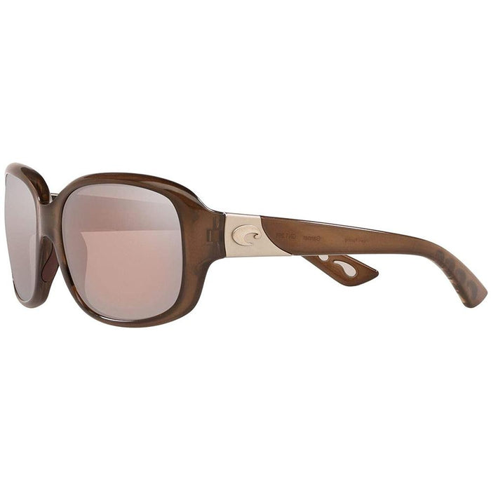 Costa Del Mar Womens Gannet Shiny Taupe Crystal Frame Copper Silver Mirror Polarized 580G Lens Sunglasses - GNT120OGMP - WatchCo.com