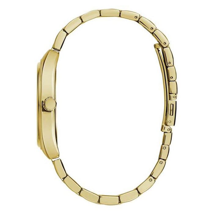 Caravelle Dress Mens Gold Tone Steel Bangle Bracelet Band Gold Quartz Dial Watch - 44C110