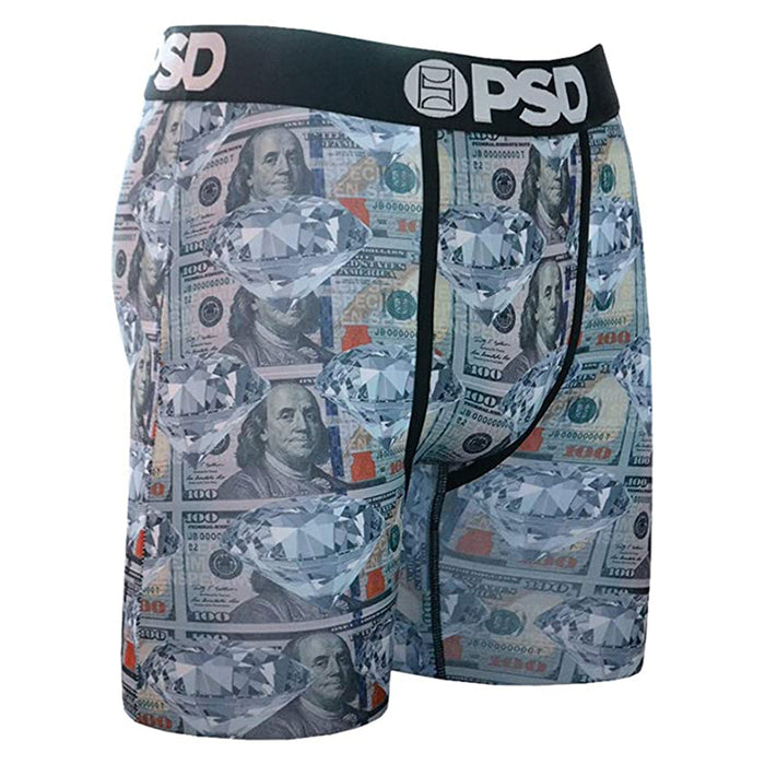 PSD Men's Green Money Diamond Boxer Briefs Underwear - E51421009-GRN