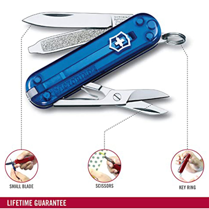 Victorinox Blue Handle Classic SD Swiss Army Pocket Tool Folding Knife - 0.6223.T2