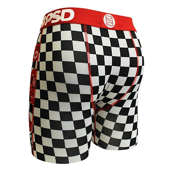 PSD Mens Red Roses Checkers Boxer Brief Underwear - E21911031-RED-M