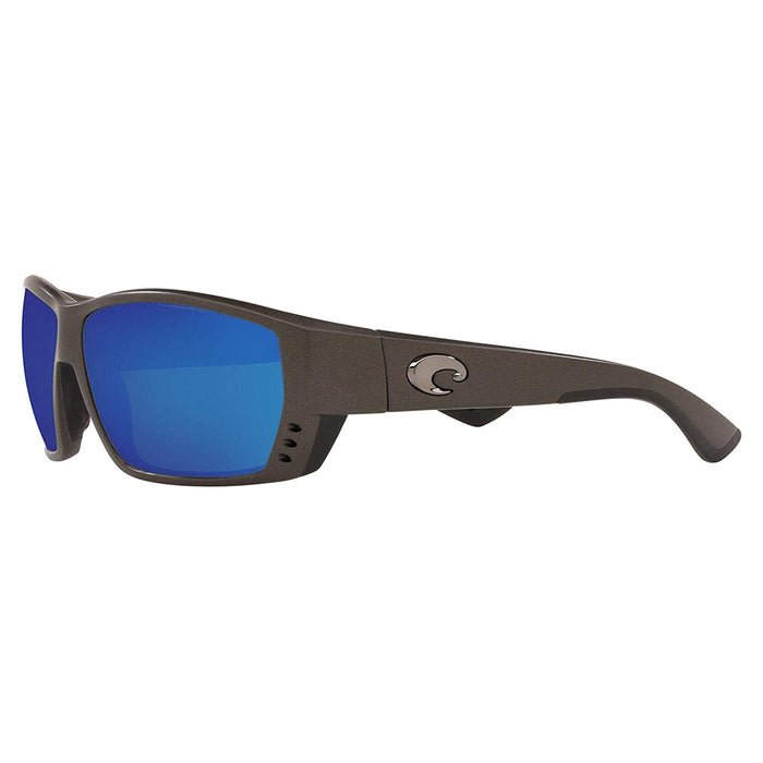 Costa Del Mar Mens Tuna Alley Matte Steel Frame Grey Blue Mirror Polarized 580g Lens Sunglasses - TA188OBMGLP