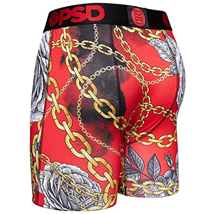 PSD Men's Red Retro Luxury Printed Boxer Briefs Underwear - 121180014-RED