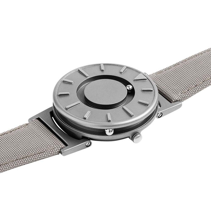 Eone Bradley Classic Men's Titanium Case Beige Canvas Strap Silver Watch - BR-C-BEIGE