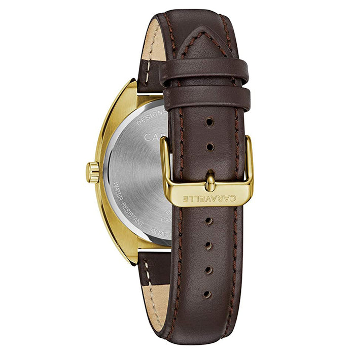 Bulova Mens Caravelle Leather Strap Quartz Movement Dress Watch - 44C109