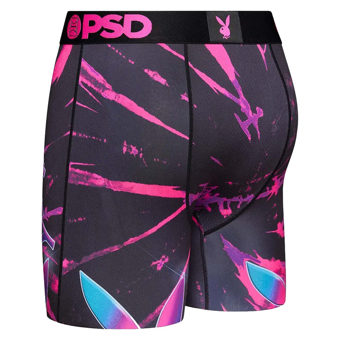 PSD Men's Black Playboy Cyber Bunny Boxer Briefs Underwear - 123180006-BLK