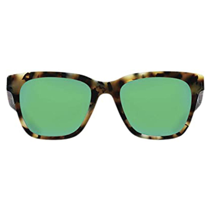 Costa Del Mar Mens Coquina Round Shiny Vintage Tortoi Green Mirrored Polarized Sunglasses - CQA241OGMGLP