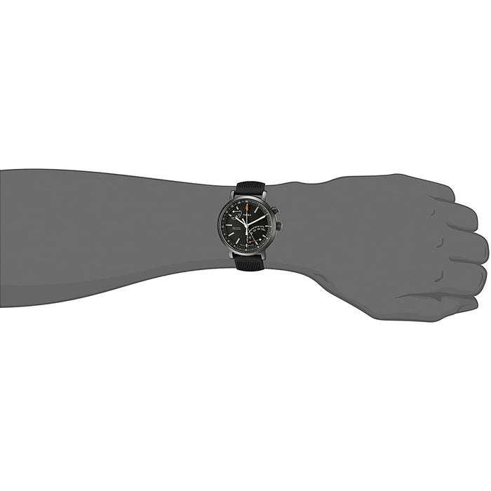 Timex Metropolitan+ Mens Black Silicone Strap Black Dial Activity Tracker Smart Watch - TWG012600