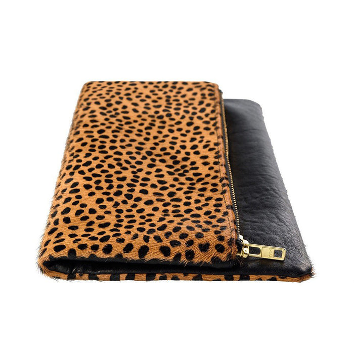 Status Anxiety Womens Gwyneth Black Cheetah Leather Wallet - SA1262