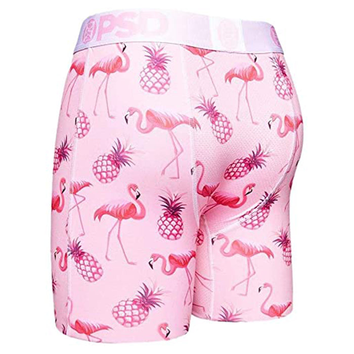 Psd Mens Elastic Wide Band Boxer Brief Pink Flamingo Breathable Underwear - 121180028-PNK-XXL