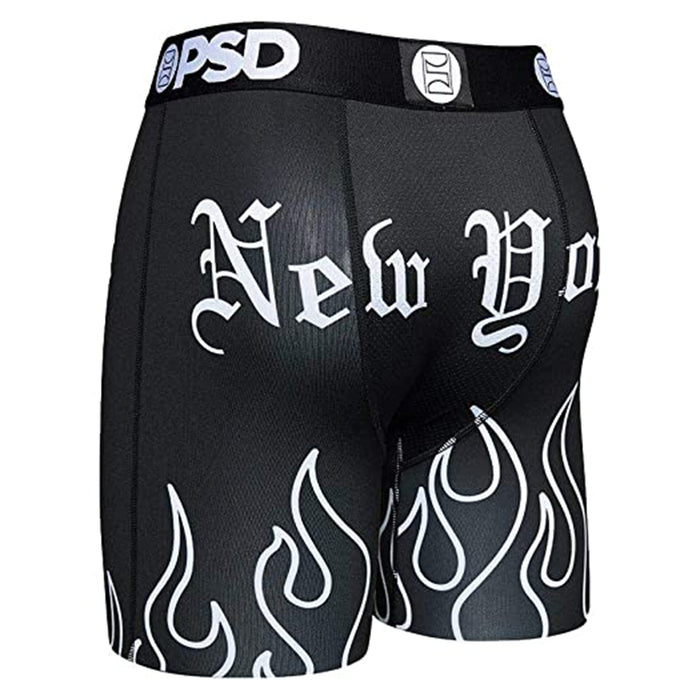 PSD Mens NY Flames Boxer Briefs Black Underwear - 121180021-BLK