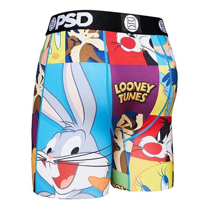 PSD Mens Elastic Underwear Wide Band Boxer Brief Blue Looney Toons Bunch Underwear - 121180048-BLU-XXL