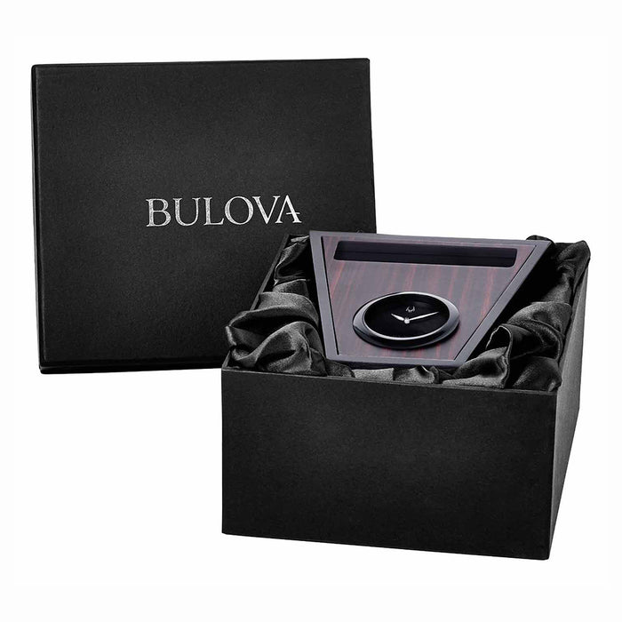 Bulova Distinctive Wedge-shaped Executive Desk Black Dial Black Clock - B5004