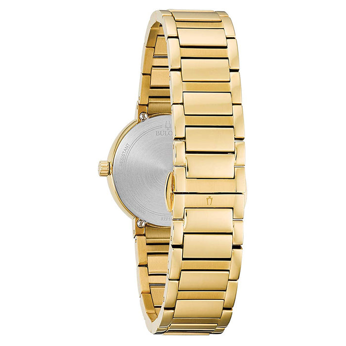 Bulova Womens Futuro Diamond MOP Dial Yellow Gold Bracelet Dress Watch - 97P133