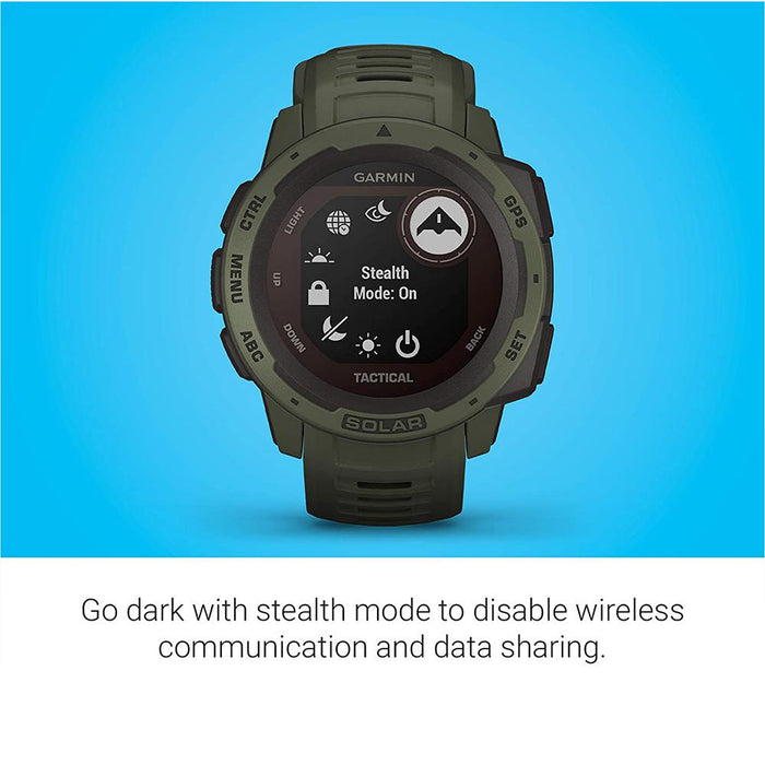 Garmin Unisex Instinct Tactical Moss Silicone Band Digital Dial Solar GPS Smartwatch - 010-02293-14 - WatchCo.com