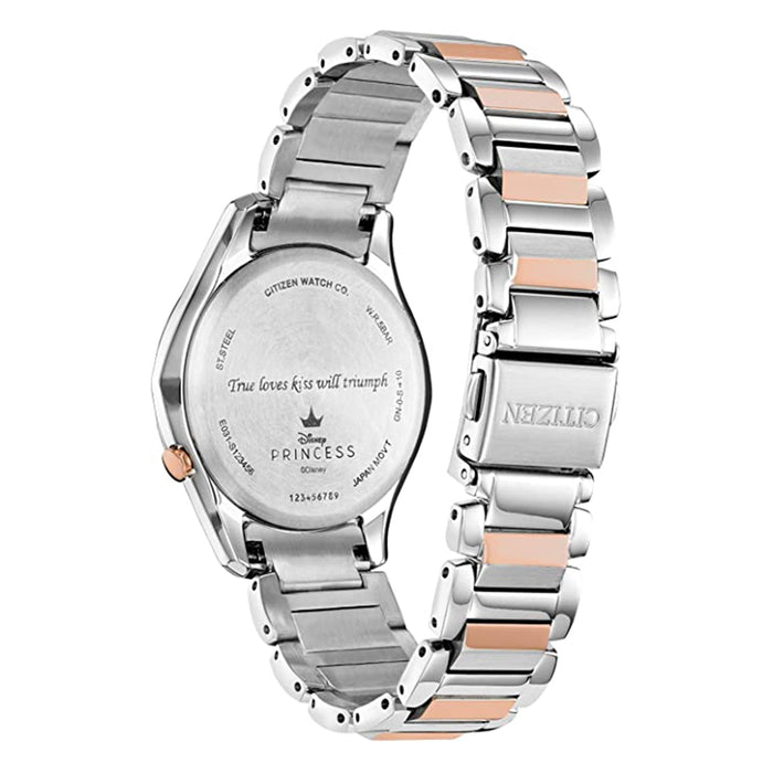 Citizen Womens Eco-Drive Disney Silver Dial Multicolor Band Stainless Steel Dress Watch - EM0594-53W