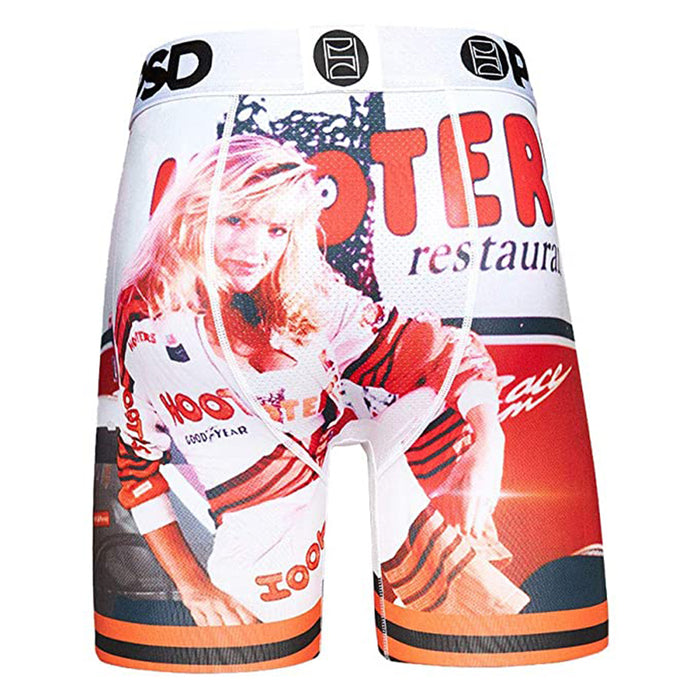 PSD Men's White Hooters Racer Girl Boxer Briefs Underwear - 221180050-WHT