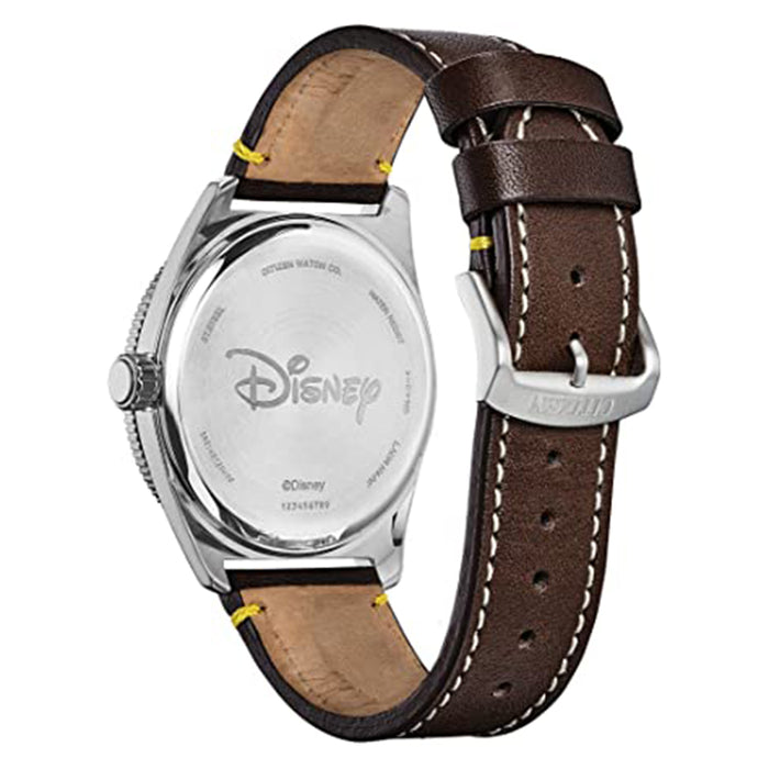 Citizen Mens Eco-drive Disney Mickey Mouse Blue Dial Brown Strap Watch - AW1599-00W