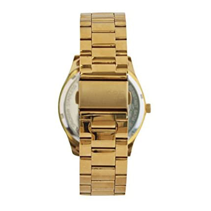 Nine2Five Women's Blue Dial Gold Stainless Steel Band Miyota Watch - AFCY07GLAZ