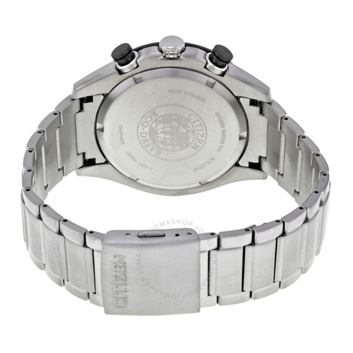 Citizen Eco-Drive Mens Titanium Case and Bracelet Strap Blue Dial Silver Watch - CA4240-82L